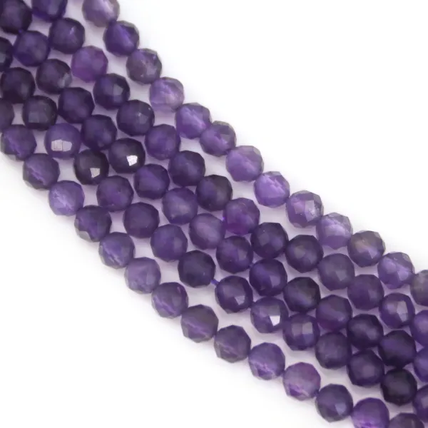 Faceted round amethyst 3mm