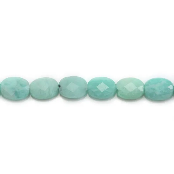 Amazonite du Pérou, ovale facettée, 6x8mm x 38cm
