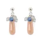 Earrings in 925 rhodium silver and natural stones, labradorite kyanite