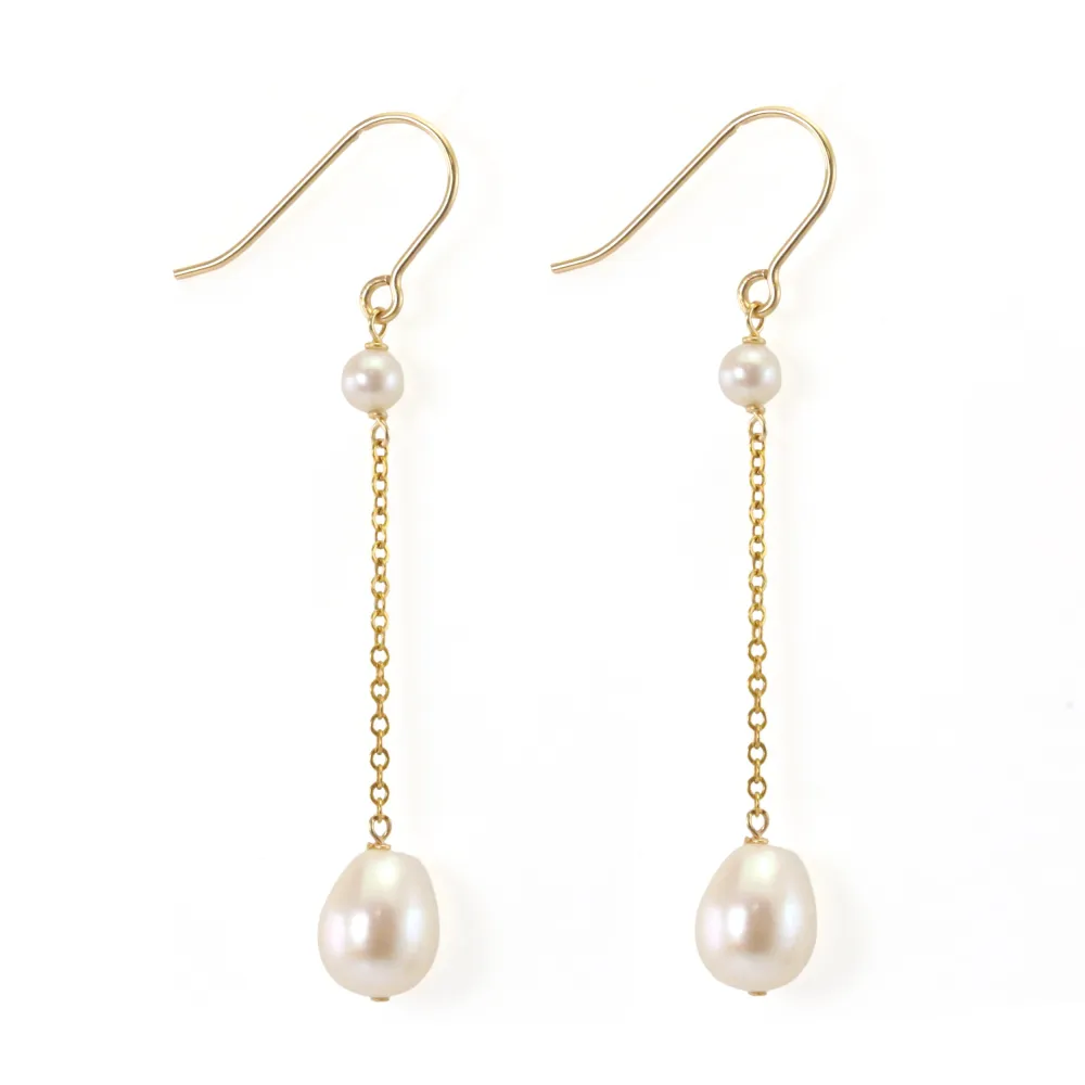 Orecchini in oro e perle d'acqua dolce x 2 pezzi