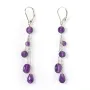 Brincos, 925 Sterling Silver & Amethyst x 2pcs