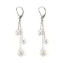 Orecchini: perle d'acqua dolce e traversine e catena d'argento 925 x 2 pezzi