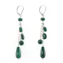 Boucles d’oreilles argent 925 malachite  x 2pcs