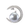 Bail duo coração para semi perfurada 23x27mm - Óxido de zircônio & Prata 925 rodiada x 1pc