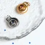 Breloque Pendentif médaillon lune et étoile 12x15mm serti