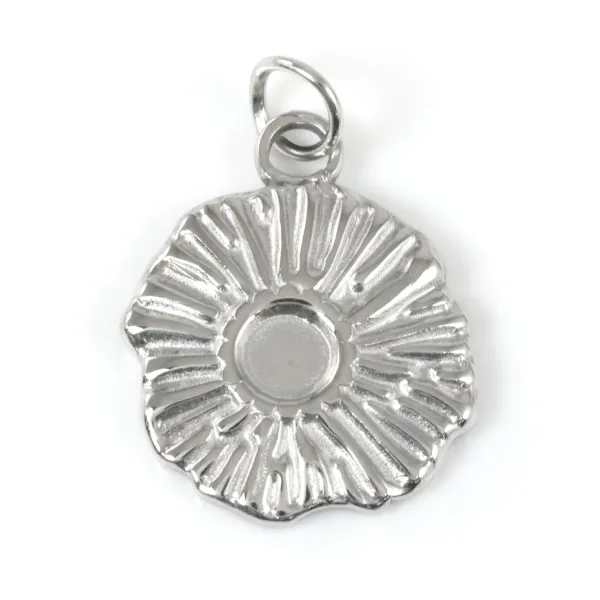 Pendente Sole Acciaio 304 | Supporto Cabochon Creazione Gioielli