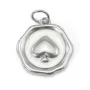 Pendentif médaillon trèfle 14x15mm - Acier Inox 304 x 1pc