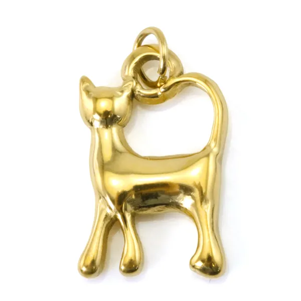 Colgante de Gato Estilizado | Proveedor de Componentes para Joyas Doradas