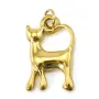 Pendentif chat 11x17mm - Acier Inox 304 doré x 1pc