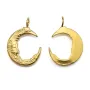 Anhänger Mond Edelstahl 304 Gold | Schmuckelement 13x19mm