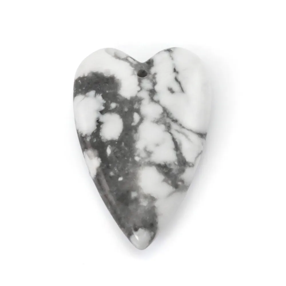 Pendente Cuore Pietra Naturale | Fornitore Howlite Gioielli
