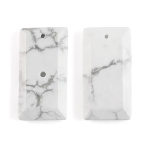 Rectangular Howlite Pendant | Stone to Set 13x25mm