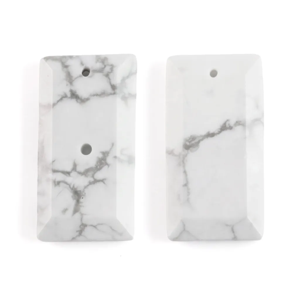 Pendente Howlite Rettangolare | Pietra da Incastonare 13x25mm