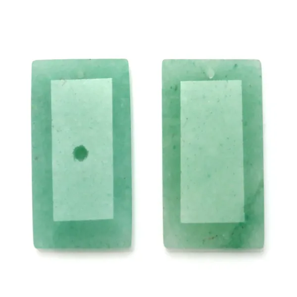 Pendentif Aventurine rectangle (à sertir) 13x25mm x 1pc