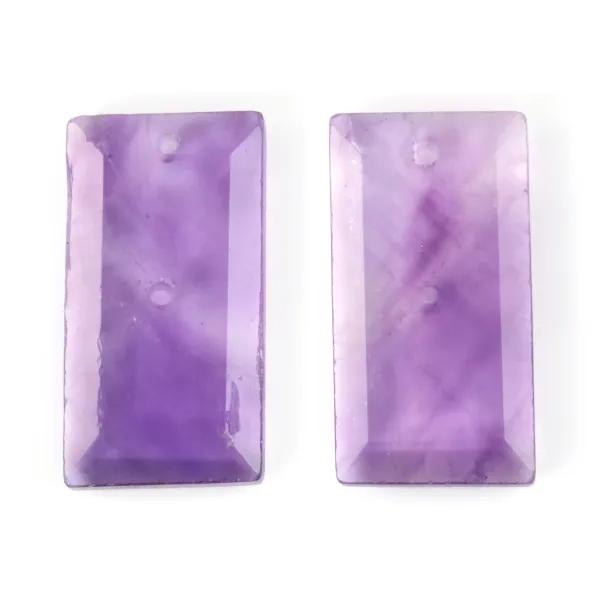 Pendentif Améthyste rectangle (à sertir) 13x25mm x 1pc