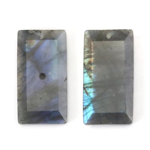 Pendentif Labradorite rectangle (à sertir) 13x25mm x 1pc