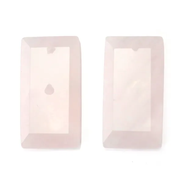 Pendentif Quartz rose rectangle (à sertir) 13x25mm x 1pc