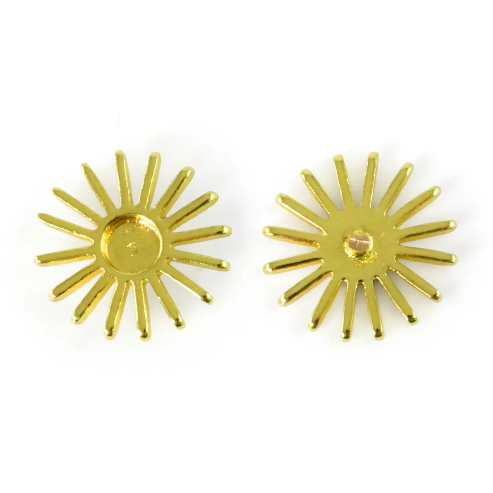 Breloque Sol para colar para cabochão (3mm) 10mm - Dourado x 2pcs