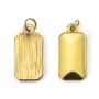Pendant grooved rectangle plate 9x19mm - Gold Stainless Steel 304 x 1pc