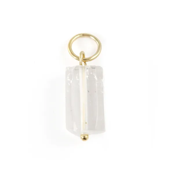 Cristal de Rocha Natural | Pingente Barroco Gold Filled