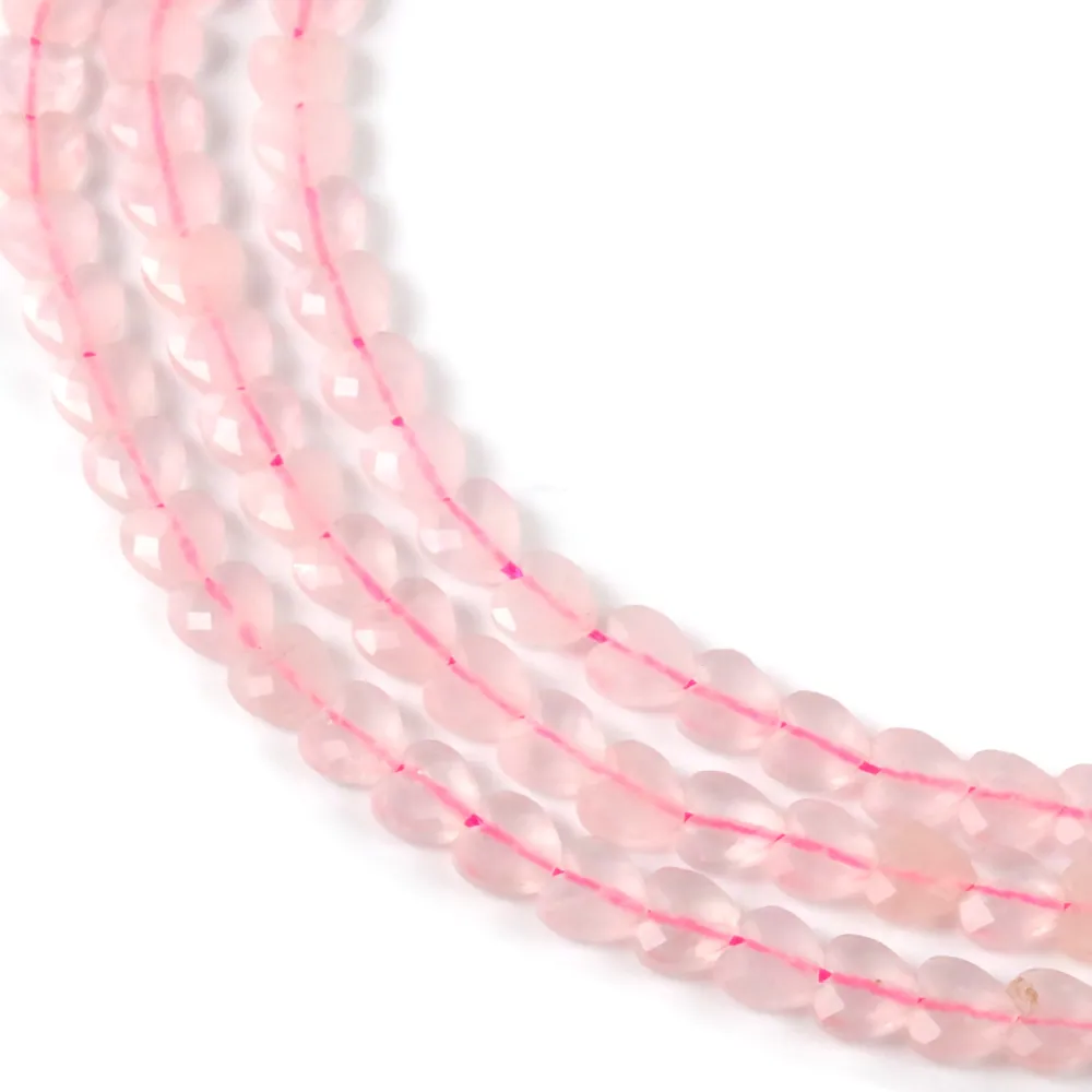 Perla Cuarzo Rosa Corazón 6mm | Piedra Natural Facetada