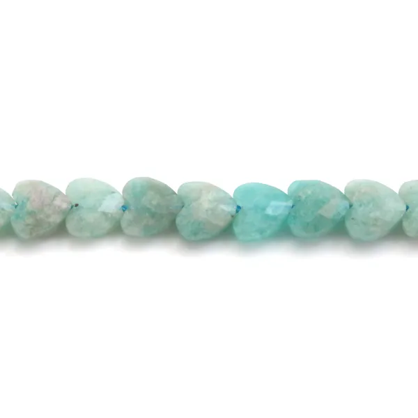 Amazonite del Perù cuore sfaccettato 6mm x 38cm