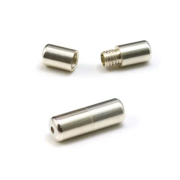 Fecho de rosca 5x15mm prata 925 rodiado