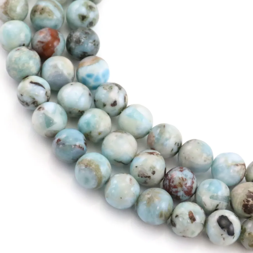 Larimar Beads Round 8mm | Supplier Gemstone Semi-Gemful Natural
