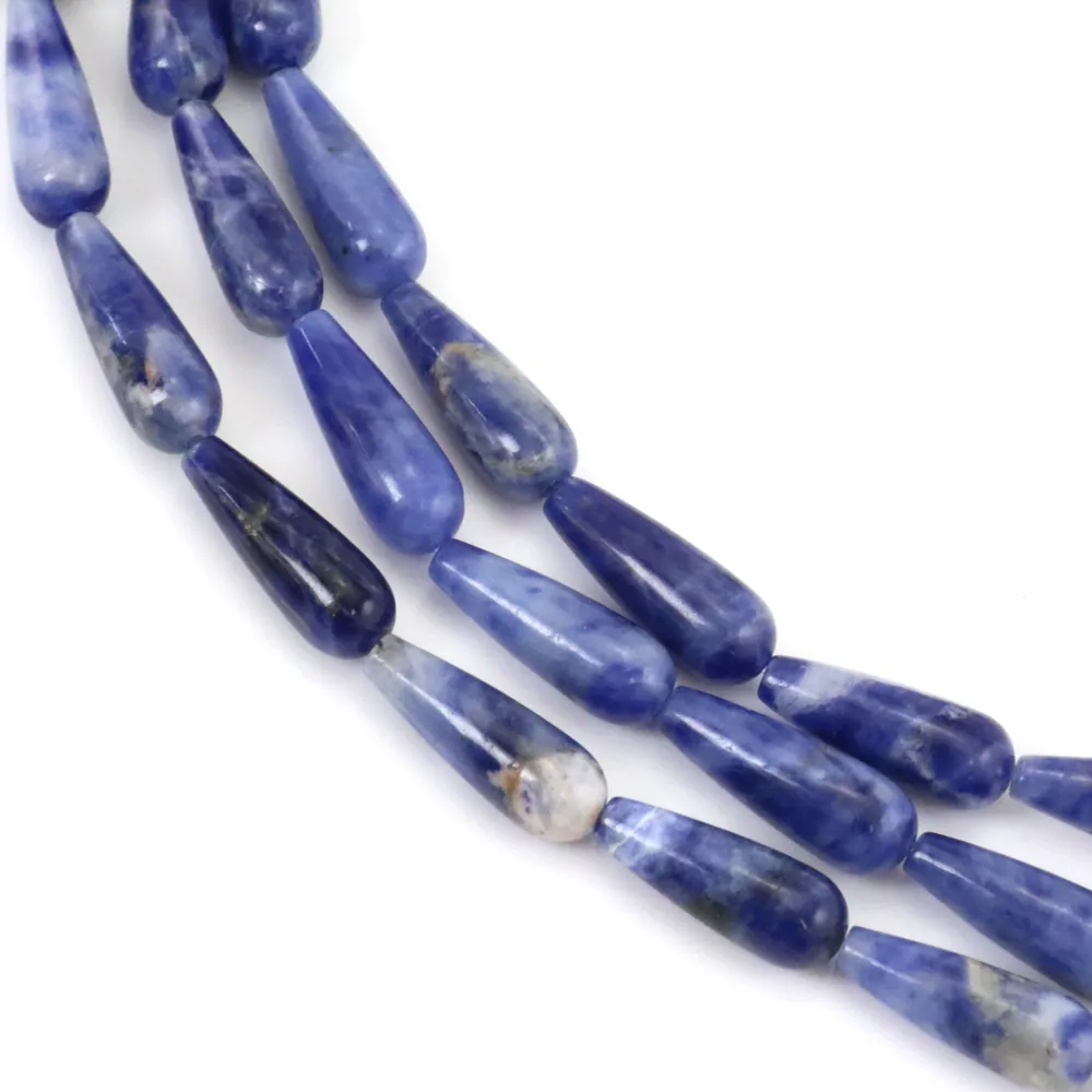 Sodalite Smooth Drop Pearl 6x16mm | Wholesale Stone for Bracelet