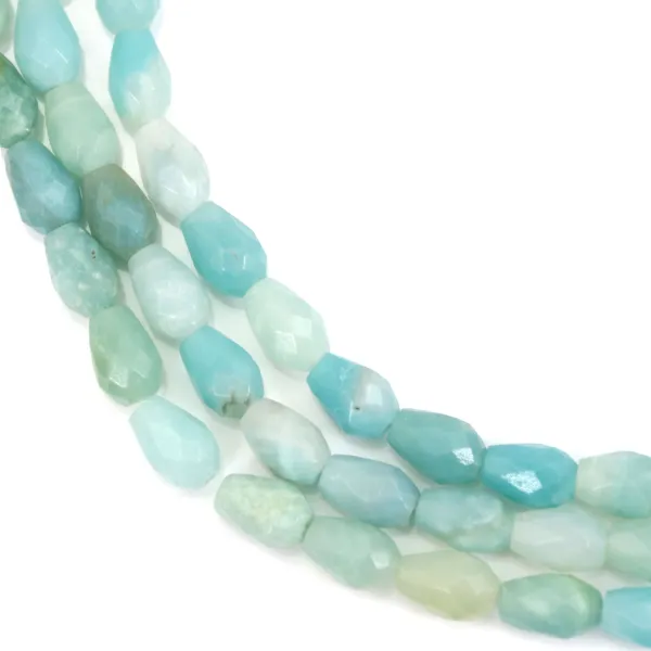 Faceted Amazonite drop 6x9mm x 39cm