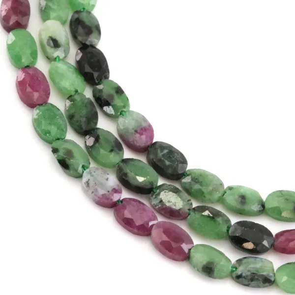 Rubin Zoisite oval facettiert 4x6mm x 39cm