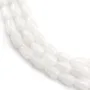Jade blanc goutte 6x9mm x39cm