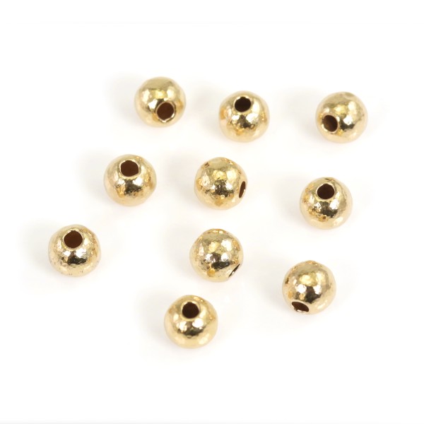 Hammered Round Bead Gold Filled | Jewelry Components