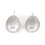 Oval Earrings Studs | Matte 925 Silver | Jewelry Supplier