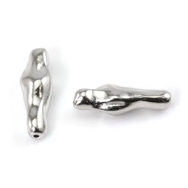 Baroque Tube Bead Rhodium Plated 925 Silver | Jewelry Supplier