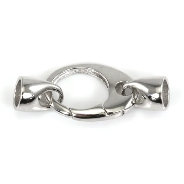 Oval Spring Clasp Rhodium-plated 925 Silver | Jewelry Components