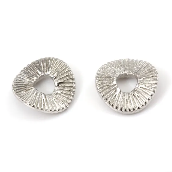 Textured washer disc 6mm Rhodium plated 925 Silver |Jewelry Making