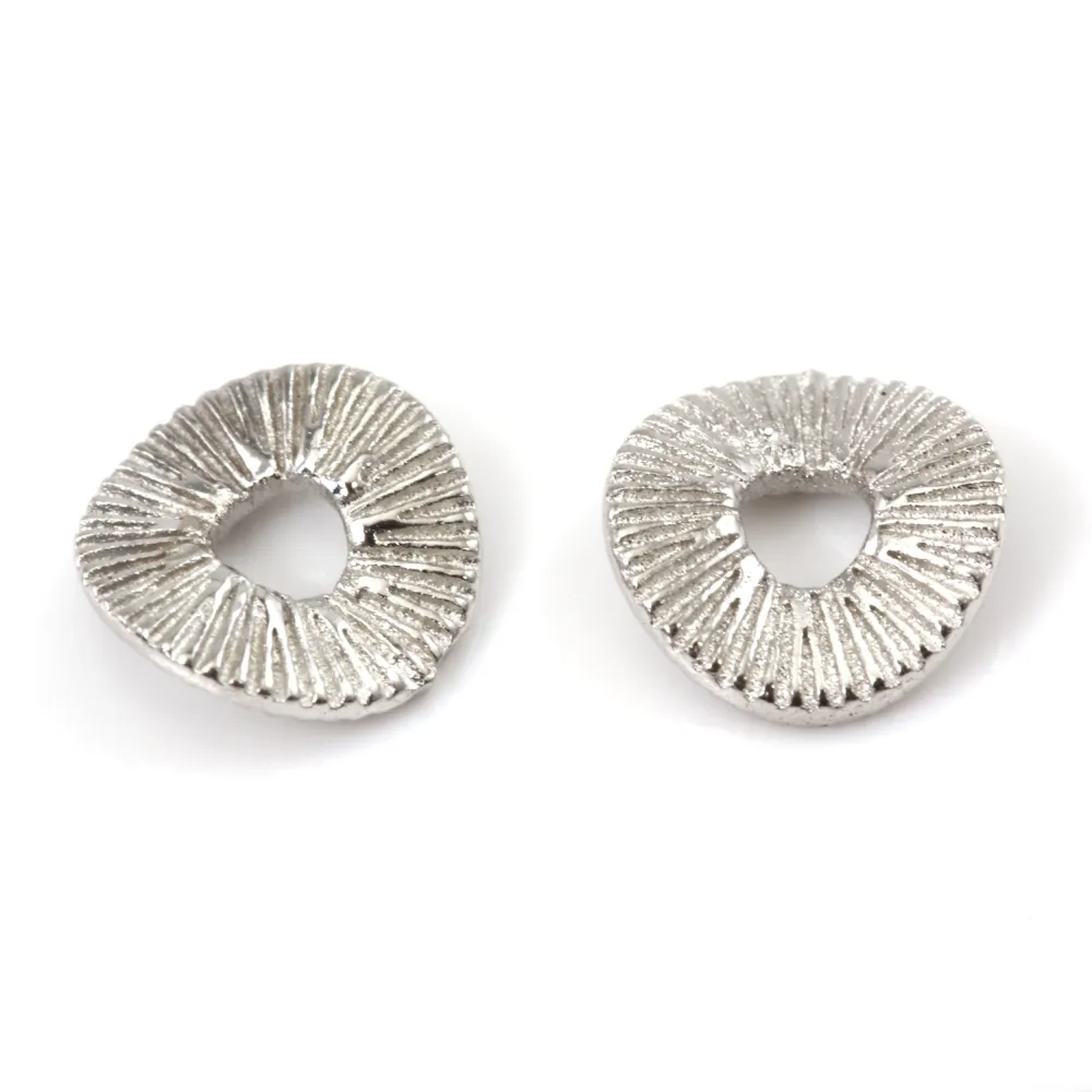 Disco anilha texturizado 6mm Prata 925 ródio |Fabricação Joias