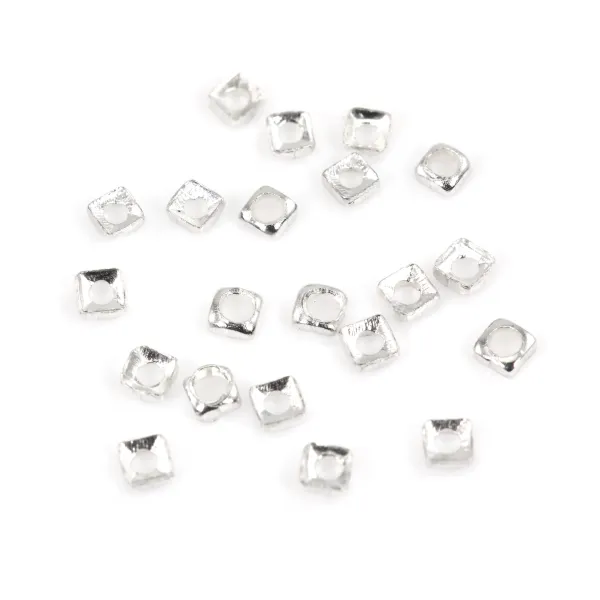 Perle Zwischenteil Quadrat Silber 925 | Schmuckkomponenten