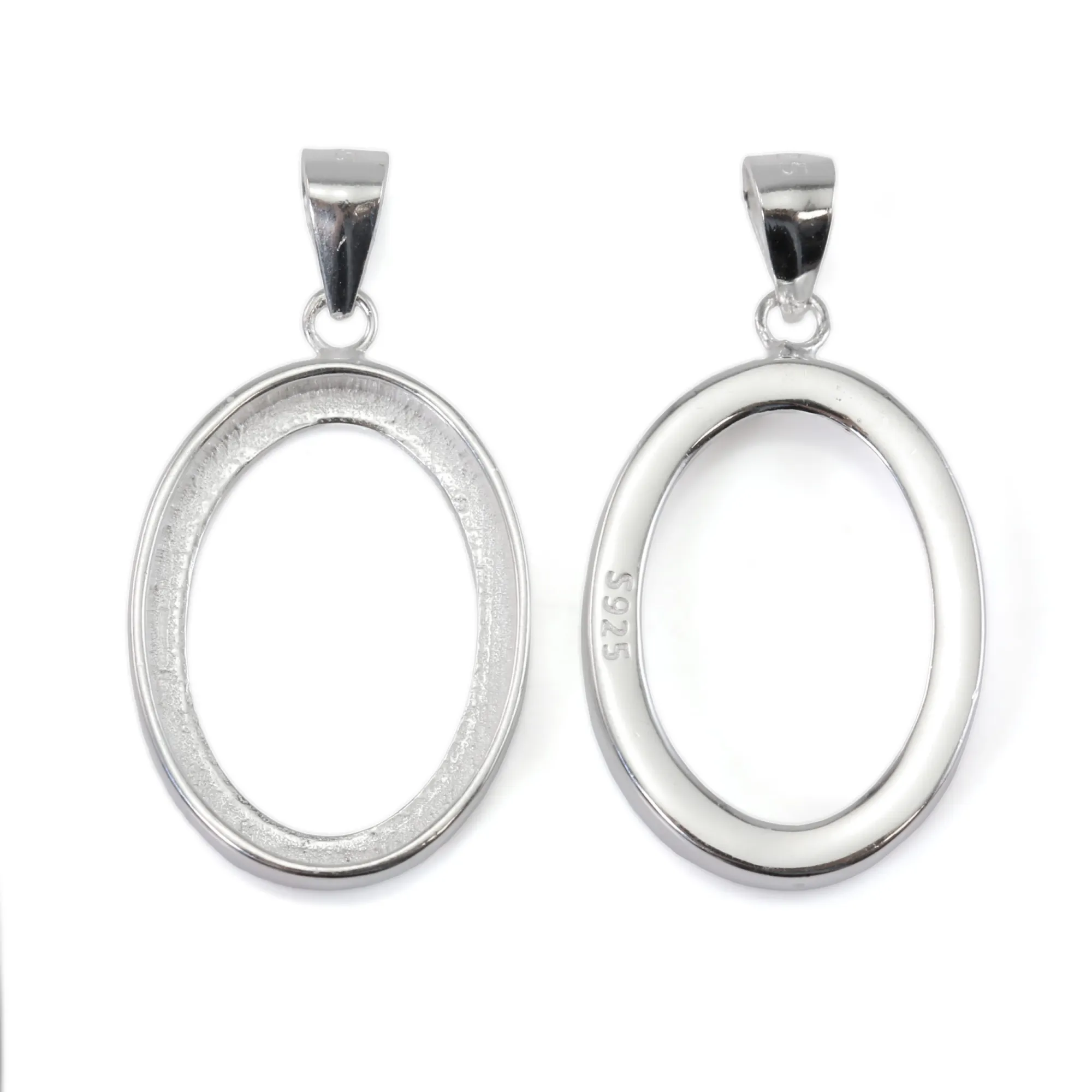 Pendentif Pour Collier - Monture Argent 925, Pierre Onyx - Neuf Sans Emballage