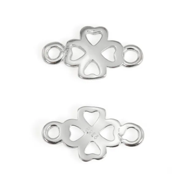 Zwischenlage Kleeblatt durchbrochen - 925er Silber | Schmuck Accessoires