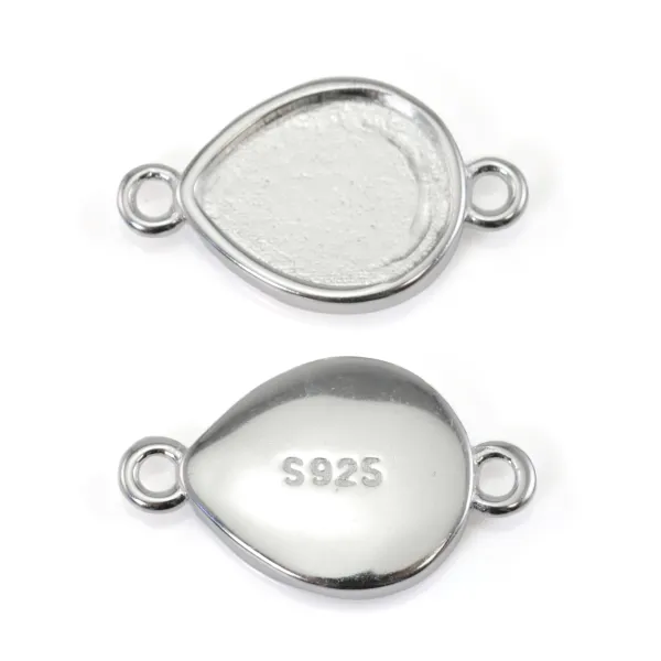 Entrepieza para gota cabujón 8x10mm - Plata 925 x 1pc