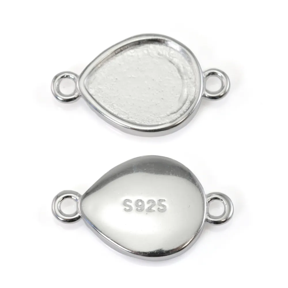 Inserto in argento 925 per cabochon Goutte 8x10mm | Création Bijoux