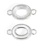 Espaçador 925 Prata Oval Cabochão 6.4x8.5mm | Acessório de Joalharia
