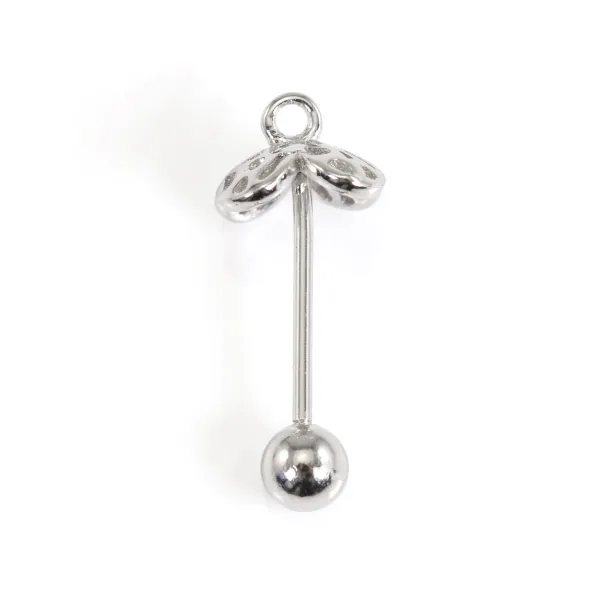 Pingente Flor 15mm Prata 925 Rodinado para Pérola 8mm | Criação de Joias