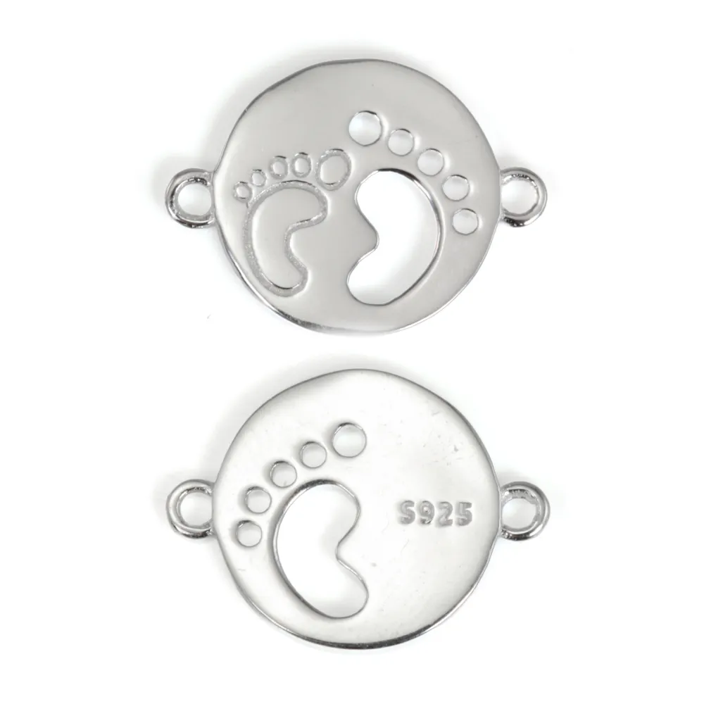Intercalaire médaillon petits pieds 12x15mm - Argent 925 x 1pc