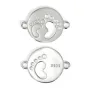 Intercalaire médaillon petits pieds 12x15mm - Argent 925 x 1pc