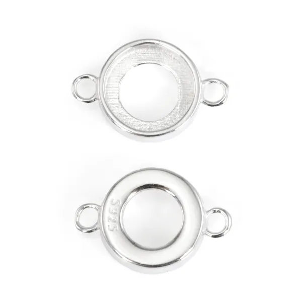 Distanziatore Argento 925 Cabochon Rotondo 8mm | Accessoire Création Bijoux