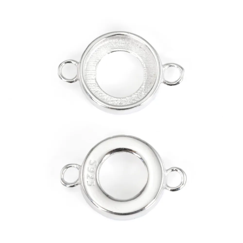 Spacer Silver 925 Cabochon Round 8mm | Accessoire Création Bijoux