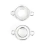 Espaçador 925 Prata Cabochão Redondo 8mm | Accessoire Création Bijoux